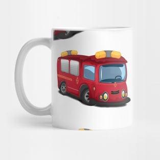 Red fire engine pattern Mug